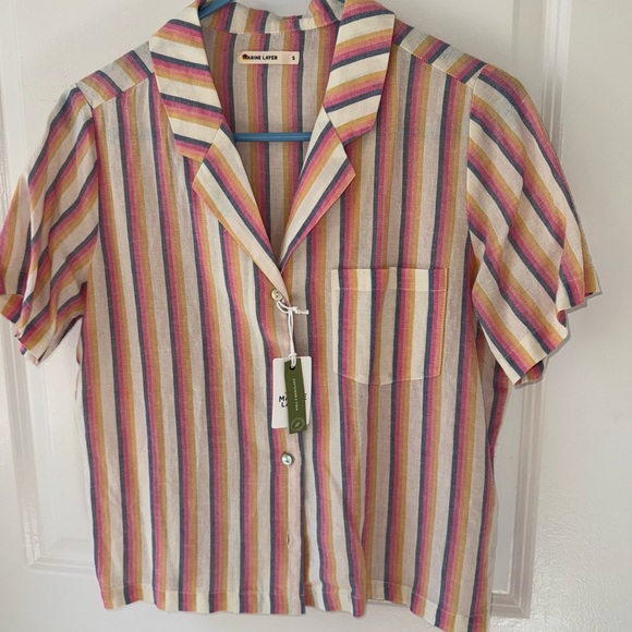 Marine Layer Retro Striped Shirt 🦋🪲🌸✨🌈 - Picture 4 of 6